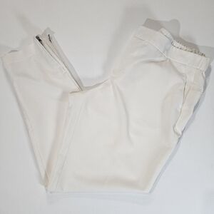 Calvin Klein Womens Pants Size 10 Cream‎ Ankle Zip Casual Minimalist Trousers